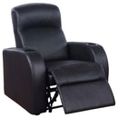  Coaster Furniture Cyrus 600001 Upholstered Track Arm Recliner - Black IMAGE 2