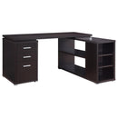  Coaster Furniture Yvette 800517 60-inch 3-Drawer L-Shape Computer Desk - Cappuccino IMAGE 1