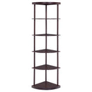  Coaster Furniture Bonwick 800279 72-inch 5-shelf Corner Bookshelf - Cappuccino IMAGE 2