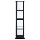  Coaster Furniture Cyclamen 950171 4-shelf Clear Glass Curio Display Cabinet - Black IMAGE 4
