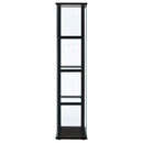  Coaster Furniture Cyclamen 950171 4-shelf Clear Glass Curio Display Cabinet - Black IMAGE 6