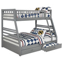  Coaster Furniture Ashton 460182 2-Drawer Wood Twin Over Full Bunk Bed - Grey IMAGE 2