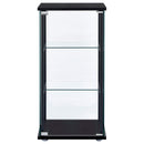  Coaster Furniture Cyclamen 950179 3-shelf Clear Glass Curio Display Cabinet - Black IMAGE 2