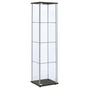  Coaster Furniture Bellatrix 950172 4-shelf Clear Glass Curio Cabinet - Cappuccino IMAGE 1