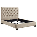  Size_Full -- Chloe 300007F Upholstered Full Panel Bed - Oatmeal IMAGE 1