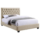  Size_Full -- Chloe 300007F Upholstered Full Panel Bed - Oatmeal IMAGE 2