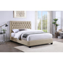  Size_Full -- Chloe 300007F Upholstered Full Panel Bed - Oatmeal IMAGE 4