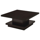  Coaster Furniture Reston 705168 Square Engineered Wood Coffee Table - Cappuccino IMAGE 1