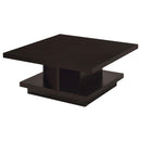  Coaster Furniture Reston 705168 Square Engineered Wood Coffee Table - Cappuccino IMAGE 2