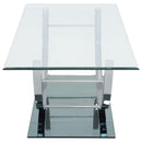  Coaster Furniture Danville 704988 Rectangular U-Shaped Glass Top Coffee Table - Chrome IMAGE 4
