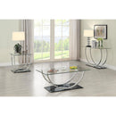 Coaster Furniture Danville 704988 Rectangular U-Shaped Glass Top Coffee Table - Chrome IMAGE 6