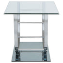  Coaster Furniture Danville 704987 Square U-Shaped Glass Top Side End Table - Chrome IMAGE 4