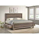  Size_King -- Kauffman 204190KE Wood Eastern King Storage Panel Bed - Washed Taupe IMAGE 10
