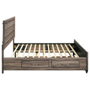  Size_King -- Kauffman 204190KE Wood Eastern King Storage Panel Bed - Washed Taupe IMAGE 8