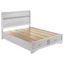 Size_Queen -- Miranda 205111Q 51-inch Wood Queen Storage Panel Bed - White IMAGE 1