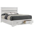  Size_Queen -- Miranda 205111Q 51-inch Wood Queen Storage Panel Bed - White IMAGE 2