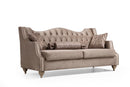 Zeus Beige Velvet Sofa & Loveseat