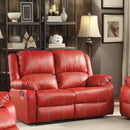  Acme Furniture Zuriel Reclining Leather Look Loveseat with Wall Recline 52151 IMAGE 1