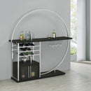 Risley 2-Door Circular LED Home Bar With Wine Storage Dark Charcoal 182799