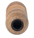 Wood 7"'Ribbed Votive Holder, Natural CANDLE HOLDER 18516-01