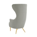 TOV-IHS68510 Julia Grey Velvet Channel Tufted Wingback Chair