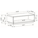710768 PASEO RECTANGULAR COCKTAIL COFFEE TABLE WHITE HIGH GLOSS