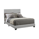  Size_Queen -- Dorian 300763Q Faux Leather Upholstered Queen Panel Bed - Grey IMAGE 1