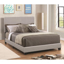  Size_Queen -- Dorian 300763Q Faux Leather Upholstered Queen Panel Bed - Grey IMAGE 2
