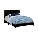  Size_Queen -- Dorian 300761Q Faux Leather Upholstered Queen Panel Bed - Black IMAGE 1