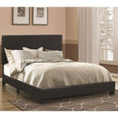  Size_Queen -- Dorian 300761Q Faux Leather Upholstered Queen Panel Bed - Black IMAGE 2