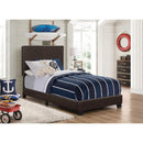  Size_Twin -- Dorian 300762T Faux Leather Upholstered Twin Panel Bed - Brown IMAGE 2