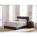  Size_Queen -- Dorian 300762Q Faux Leather Upholstered Queen Panel Bed - Brown IMAGE 2