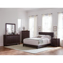  Size_Queen -- Dorian 300762Q Faux Leather Upholstered Queen Panel Bed - Brown IMAGE 4