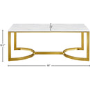  Meridian London Gold Marble Veneer Top And Gold Steel Base Coffee Table IMAGE 3