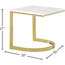  Meridian London Gold Marble Veneer Top And Gold Steel Base End / Side Table IMAGE 3