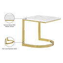  Meridian London Gold Marble Veneer Top And Gold Steel Base End / Side Table IMAGE 4