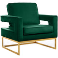 Meridian Noah Stationary Fabric Accent Chair 511Green IMAGE 1