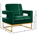 Meridian Noah Green Velvet Accent Chair IMAGE 7