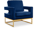  Manufacturer Color_Navy -- Noah Navy Velvet Upholstered Accent Chair IMAGE 1