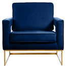  Manufacturer Color_Navy -- Noah Navy Velvet Upholstered Accent Chair IMAGE 3