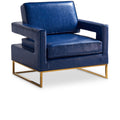  Manufacturer Color_Navy -- Meridian Amelia Stationary Leather Look Accent Chair IMAGE 1