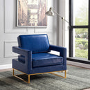  Manufacturer Color_Navy -- Meridian Amelia Stationary Leather Look Accent Chair IMAGE 2