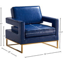  Manufacturer Color_Navy -- Meridian Amelia Stationary Leather Look Accent Chair IMAGE 3