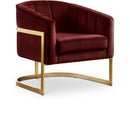  Manufacturer Color_Burgundy -- Carter Burgundy Velvet Upholstered Accent Chair IMAGE 1