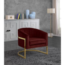  Manufacturer Color_Burgundy -- Carter Burgundy Velvet Upholstered Accent Chair IMAGE 2