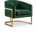  Manufacturer Color_Green -- Carter Green Velvet Upholstered Accent Chair IMAGE 1