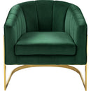  Manufacturer Color_Green -- Carter Green Velvet Upholstered Accent Chair IMAGE 4