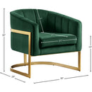  Manufacturer Color_Green -- Carter Green Velvet Upholstered Accent Chair IMAGE 6