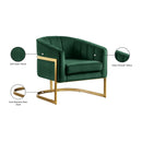  Manufacturer Color_Green -- Carter Green Velvet Upholstered Accent Chair IMAGE 7