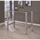  Coaster Furniture Tolbert 104873 Rectangular 47-inch Glass Top Pub Bar Table - Chrome IMAGE 4